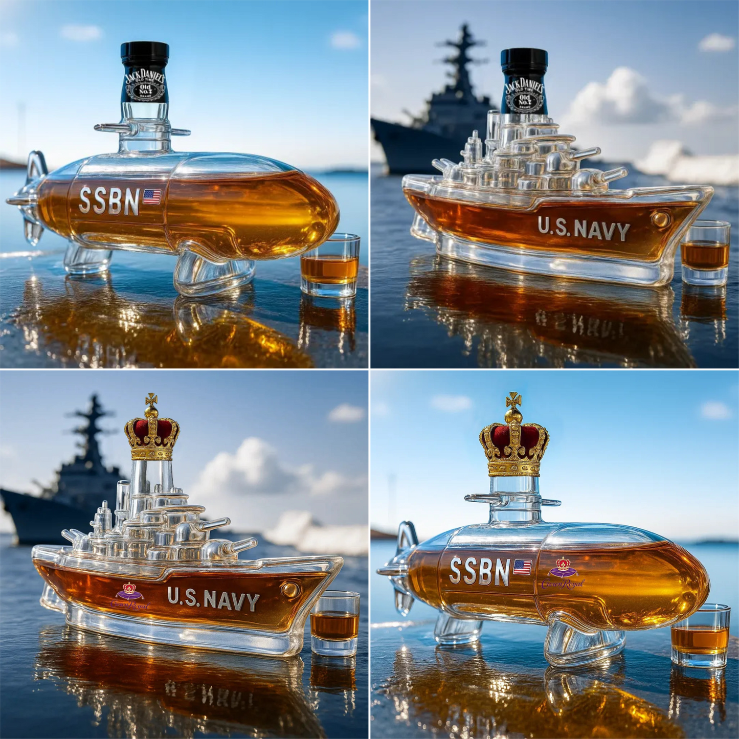 🚢【Neskorý letný výpredaj】Sada fliaš whisky so zábavným dizajnom｜Fľaša whisky Submarine｜Originálny darček a štýlová dekorácia do baru