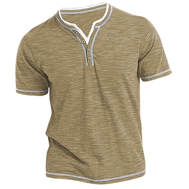 🔥🔥【Koszule męskie 50% rabatu】【S-3XL】Męski T-shirt na co dzień z krótkim rękawem i dekoltem w kształcie litery V