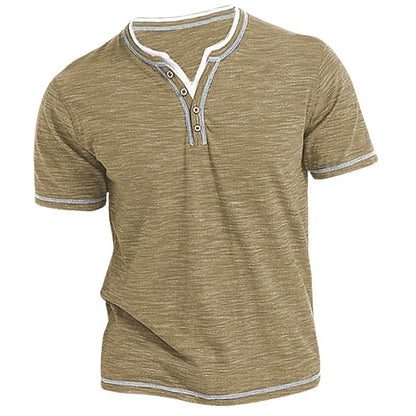🔥🔥【Koszule męskie 50% rabatu】【S-3XL】Męski T-shirt na co dzień z krótkim rękawem i dekoltem w kształcie litery V