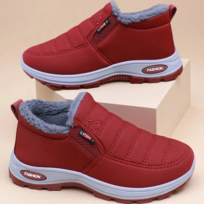 👢【36-41】Botas de algodón para mujer, tallas grandes/Botas de algodón cálidas y resistentes al frío para personas de mediana edad y mayores/Botas de nieve de ante grueso, botas de suela alta para mujer