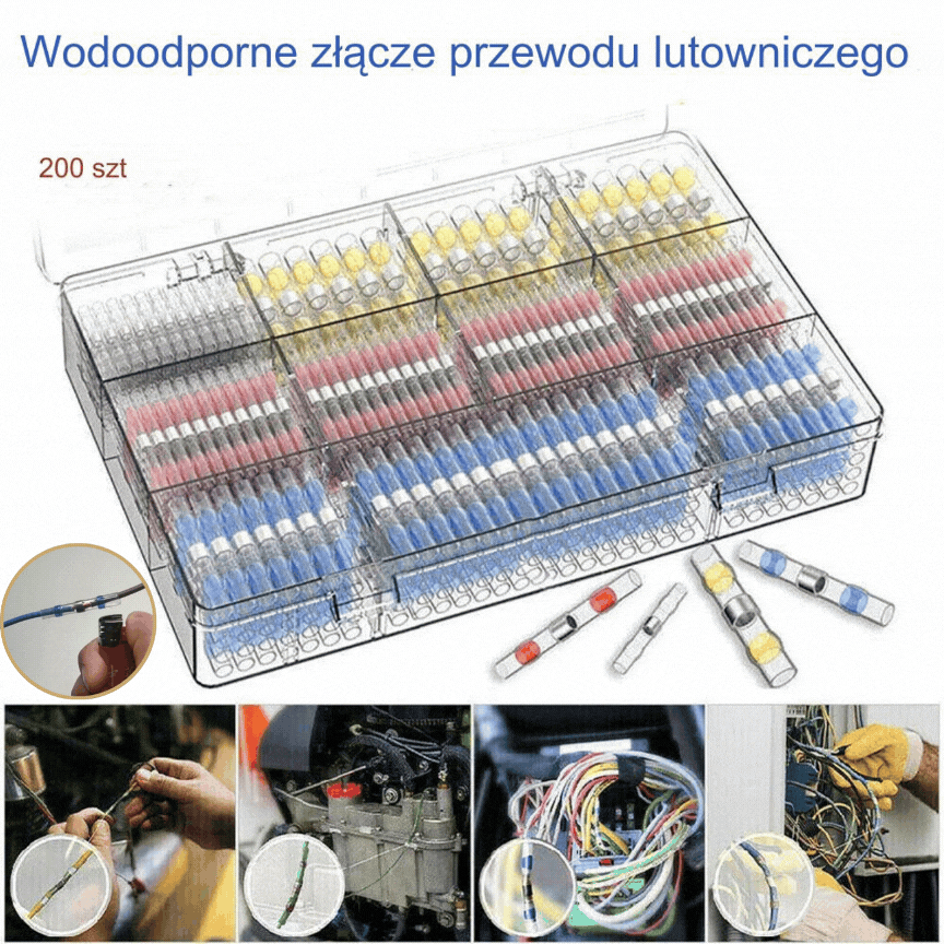 🔥🛠️ 【200 sztuk】🧩Wielofunkcyjna tuleja uszczelniająca, naprawa zerwanych przewodów, zestaw złączy spawalniczych termokurczliwych