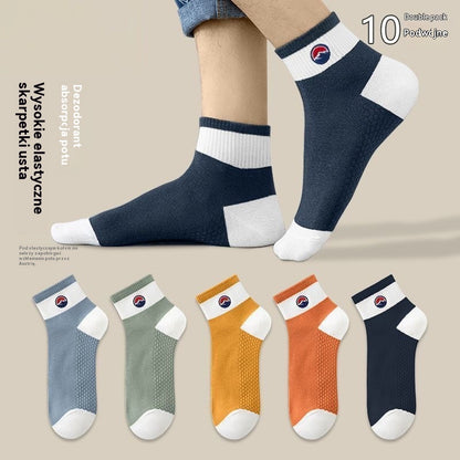 【20 par】🧦🌈Męskie, oddychające, odprowadzające pot skarpetki sportowe do połowy łydki