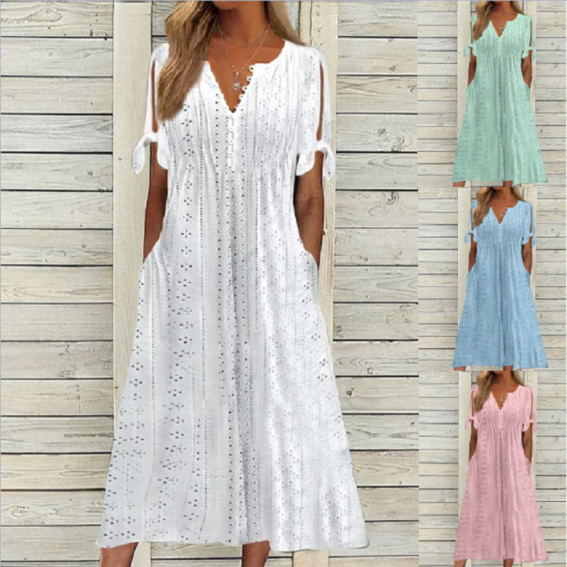 💋【🏆Legnépszerűbb】(S-5XL)Egyszerű, plus size női ruha egyszínű szabásmintával, laza és lezser ✅️ Utánvétes fizetés