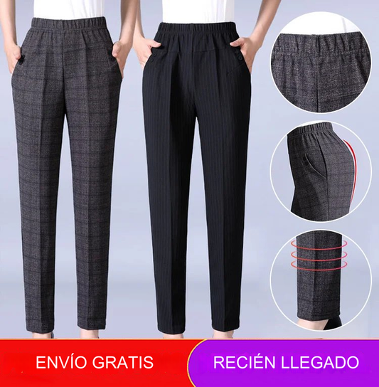 🔥Compre 1 y obtenga 1 gratis🔥【45-90 KG】 Nuevos pantalones casuales rectos de felpa para mujer de otoño e invierno, cintura alta