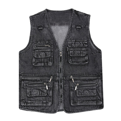 🔥Cumpărați 1 obțineți 1 gratuit【XL-7XL】2025 Vestă din denim cu multe buzunare pentru bărbați