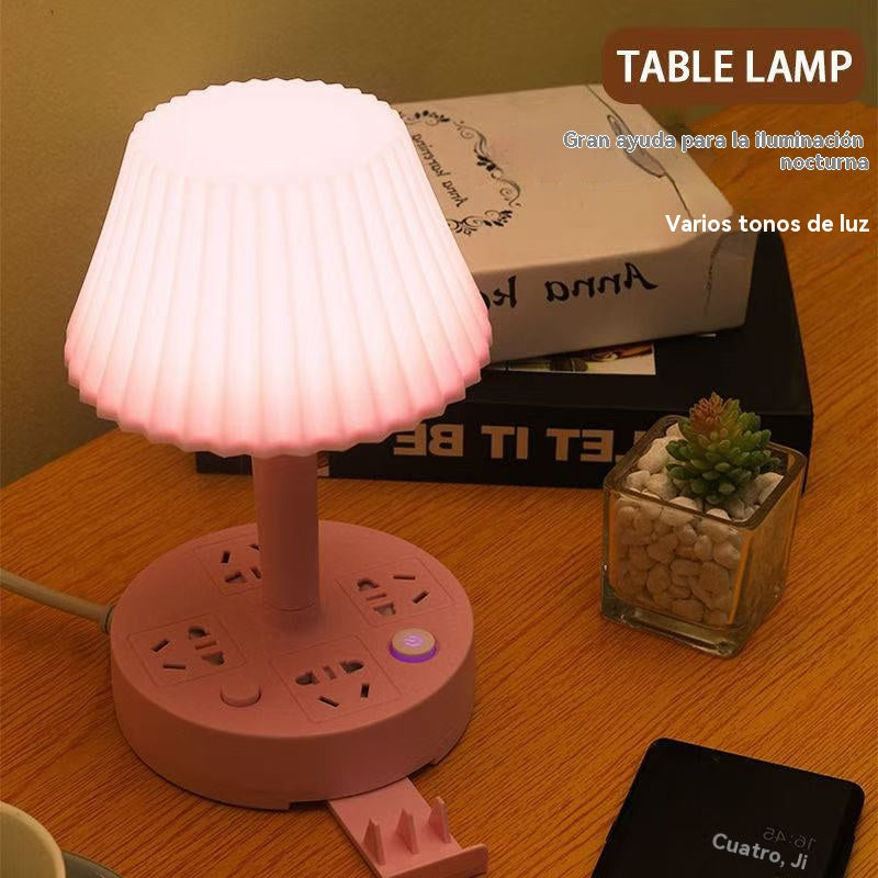 💡Luz nocturna multifuncional con regleta de enchufes incorporada: ¡práctica, elegante y que ahorra espacio!
