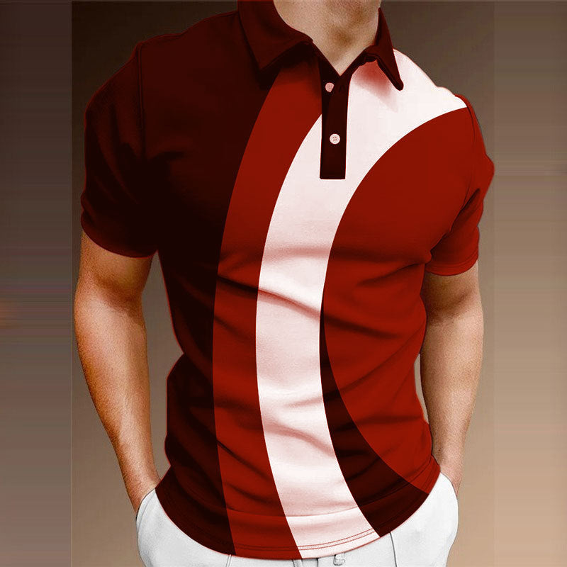 👔【S-5XL】🔥Nowa letnia męska koszulka POLO z nadrukiem 3D w paski