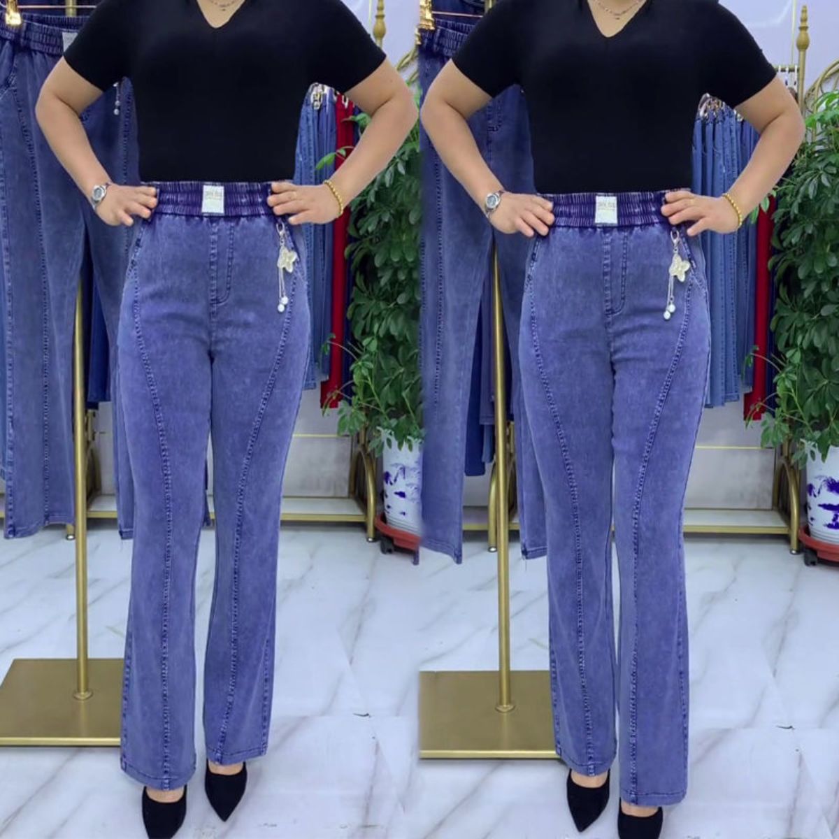 👖【M-4XL】Damskie jeansy z wysokim stanem, elastyczne