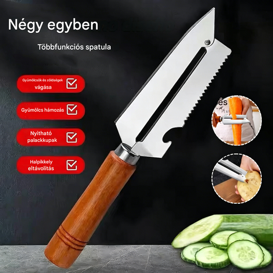 🥕 Vásárolj 2-t, kapsz 2-t ingyen! ✨ Multifunkcionális konyhai hámozó: Rozsdamentes acélból készült, ergonomikus fogantyúval, ideális gyümölcsökhöz, zöldségekhez és húshoz 🔪