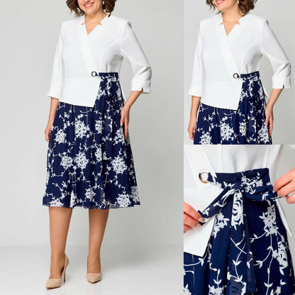 🥰【S-5XL】👗Nové modrobiele šaty z roku 2024 