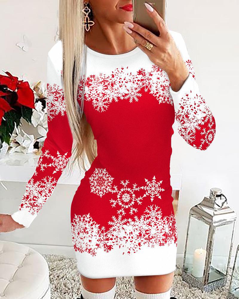 🔥【S-5XL】Vestido navideño de manga larga de otoño e invierno 2025