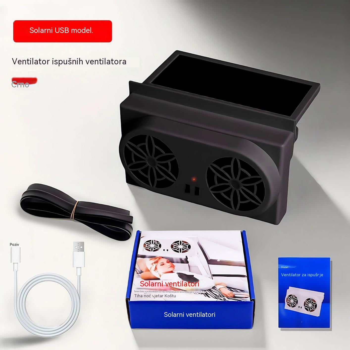 50 % popusta 🌀 Avtomobilski ventilator na sončno energijo
