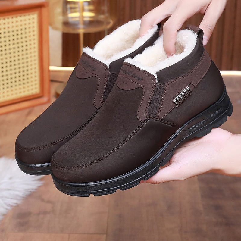 【39-45】Nuevas botas de nieve de invierno para hombre, gruesas con terciopelo y cálidas.