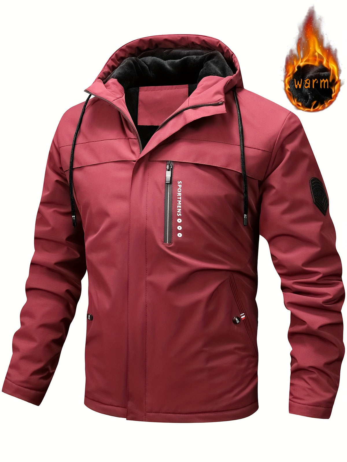 🔥🔥Męska ciepła kurtka polarowa z kapturem. Kurtka zimowa na zewnątrz. Wodoodporna kurtka
