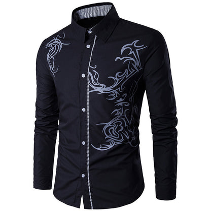🔥🔥【M-3XL】Nowa koszula męska Slim Fit z nadrukiem smoka 2025