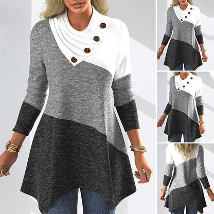 【S-3XL】 jesienno-zimowa nowa czysta bawełniana sukienka z długim rękawem dla kobiet