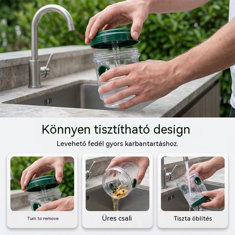 🐝☀️ Napelemes darázscsapda teraszra és kertbe 🔋🌿 – hatékony, újratölthető és időjárásálló – vegyszermentes, akár 500 négyzetméterre – spórolj most!