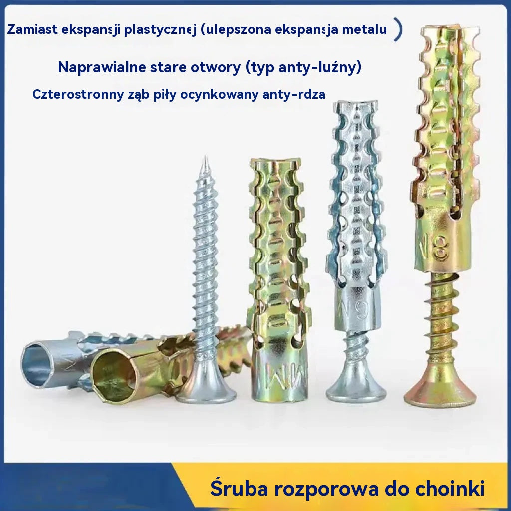 【300 szt.】🔩 Superwytrzymały metalowy kołek rozporowy z ząbkami do solidnych mocowań na każdej ścianie
