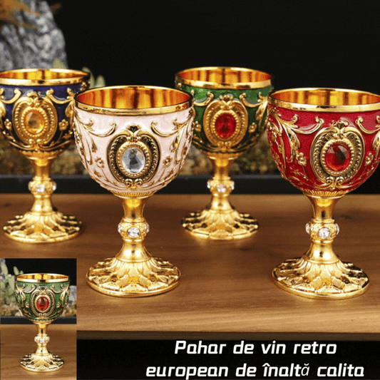 【Cumpără 1 Primești 1 Gratuit】🍷Pahar de vin retro european de înaltă calita