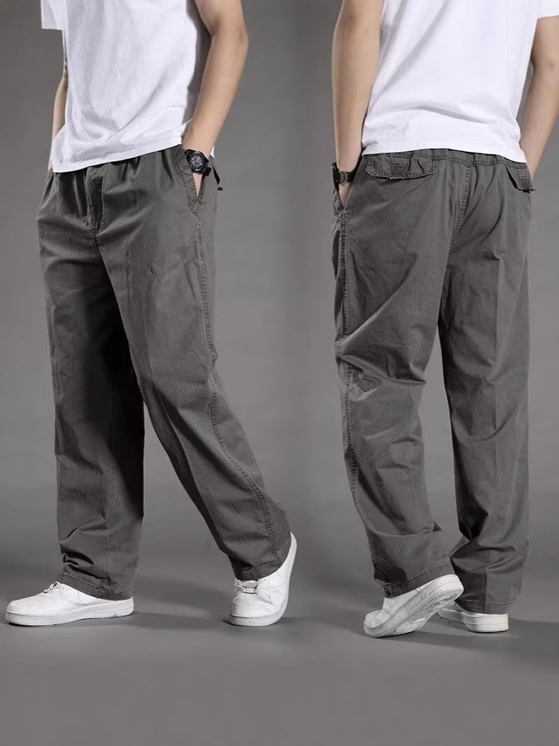 【Velikost M–6XL】Pánské letní volné kalhoty z prodyšné bavlny rovného střihu, velké velikosti – outdoorové kalhoty