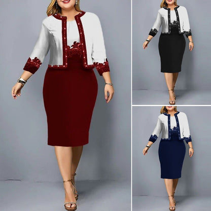 👗✨【S-5XL】damska dwuczęściowa, modna i elegancka, profesjonalnie wystylizowana odzież damska (top + spódnica)