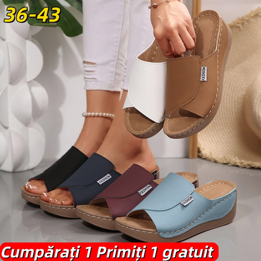 🔥👡【Reducere limitată de 50%】【36-43】Sandale la modă pentru femei din piele naturală, 2025, cu talpă moale și groasă