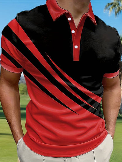 🔥【Kúp 1 a 1 dostaneš zadarmo】👔【S-6XL】Nové letné pruhované polo tričko s 3D potlačou 