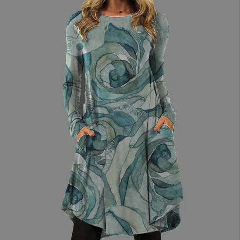 【S-5XL】 Nová móda jeseň a zima 2025 elegantné šaty s retro potlačou