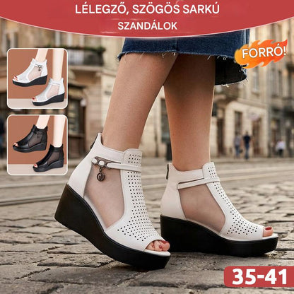【35-41】Sandale cu Toc Înclinat și Plasă Respirabilă – Confort Maxim și un Plus de Înălțime