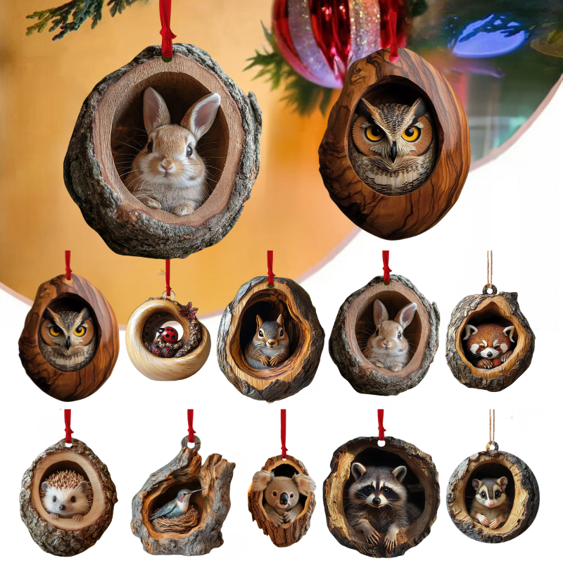 【10 PCS】🎄Critter decoración del árbol de Navidad. Decoración colgante para animales pequeños.