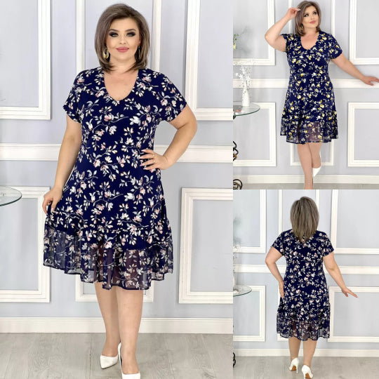 💟【S-5XL】👗Nowa modna i elegancka sukienka w kwiatowy print