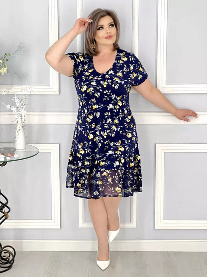💟【S-5XL】👗Nowa modna i elegancka sukienka w kwiatowy print