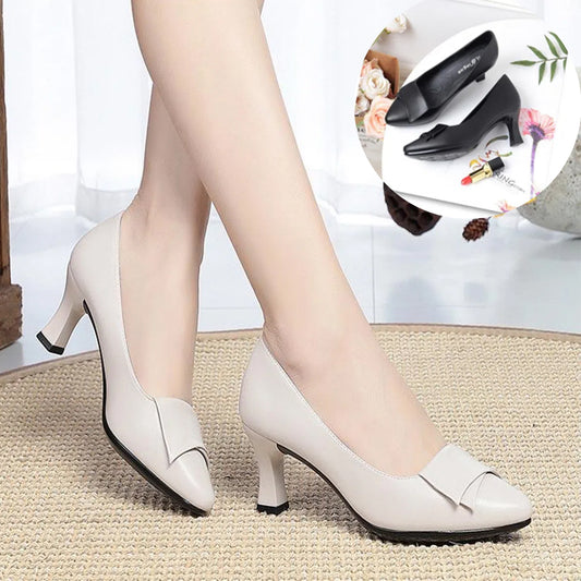 (Gorąca wyprzedaż)【35-41】Modne i eleganckie damskie buty na wysokim obcasie z miękkiej skóry