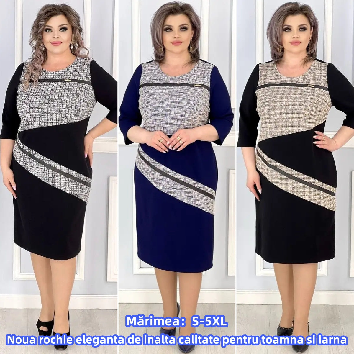 💖💖【S-5XL】]Jesienno-zimowa elegancka sukienka wysokiej jakości