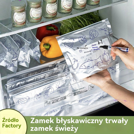 🔥🔥Łącznie 120 antybakteryjnych woreczków z folii aluminiowej, niezwykle łatwych w użyciu, pozwalających zachować świeżość.