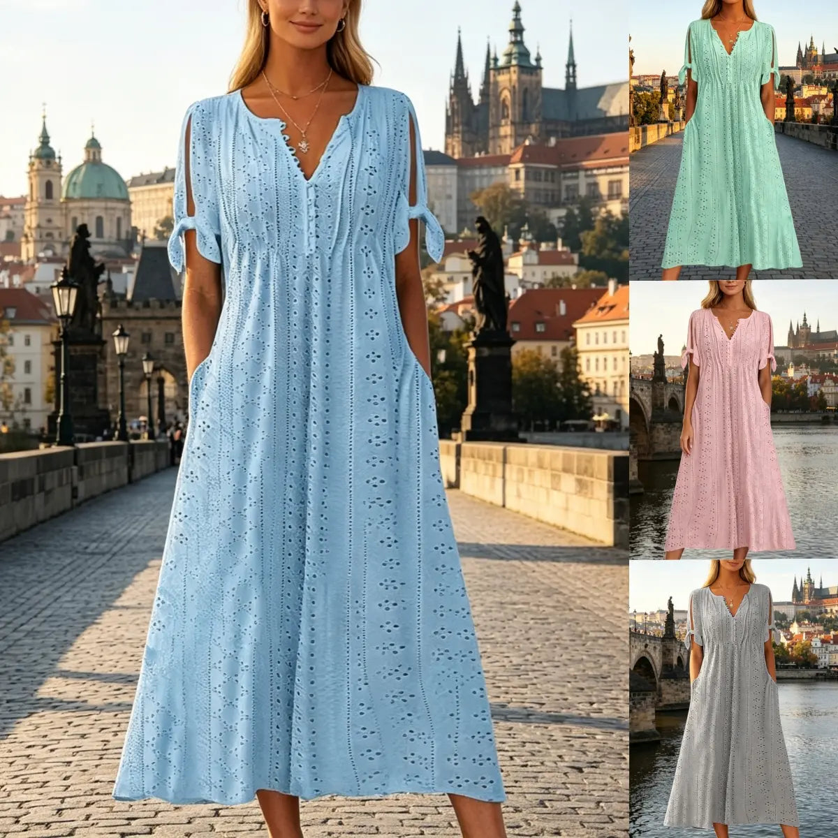 👗【Vásárolj egyet, kapsz egyet ingyen】【Méretek - 5XL】【Szezonvégi kiárusítás】Egyszerű, karcsúsított, lélegző ruha - Sokoldalú és stílusos