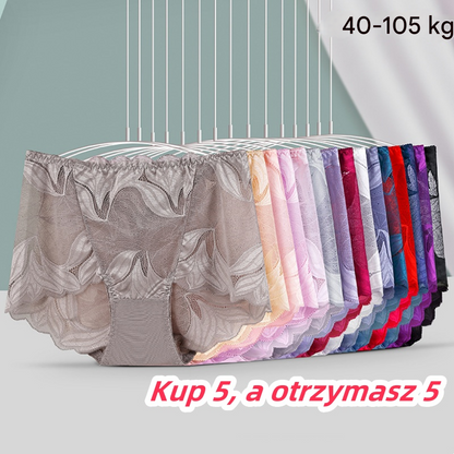 🔥【Kup 5, a otrzymasz 5】💋【40-105kg】 Seksowna, oddychająca damska bielizna ze średnim stanem