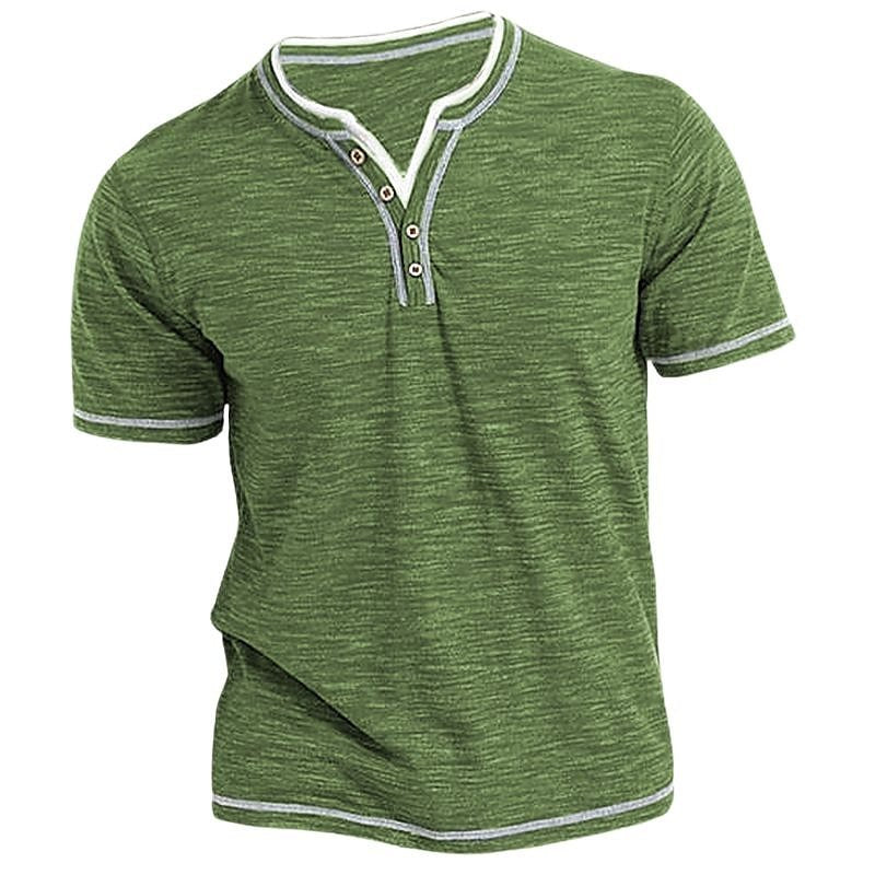 🔥🔥【Koszule męskie 50% rabatu】【S-3XL】Męski T-shirt na co dzień z krótkim rękawem i dekoltem w kształcie litery V