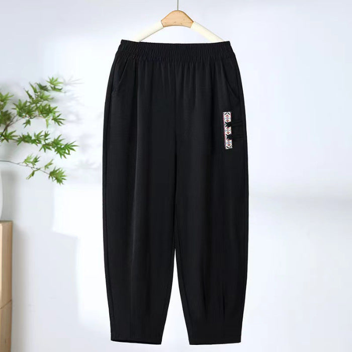 🔥【Kupte 1, dostanete 1 zdarma】🔥【M-4XL】👖Letní tenké prodyšné bavlněné lněné kalhoty, módní ležérní devítibodové kalhoty
