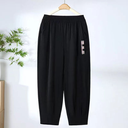 🔥【Kupte 1, dostanete 1 zdarma】🔥【M-4XL】👖Letní tenké prodyšné bavlněné lněné kalhoty, módní ležérní devítibodové kalhoty