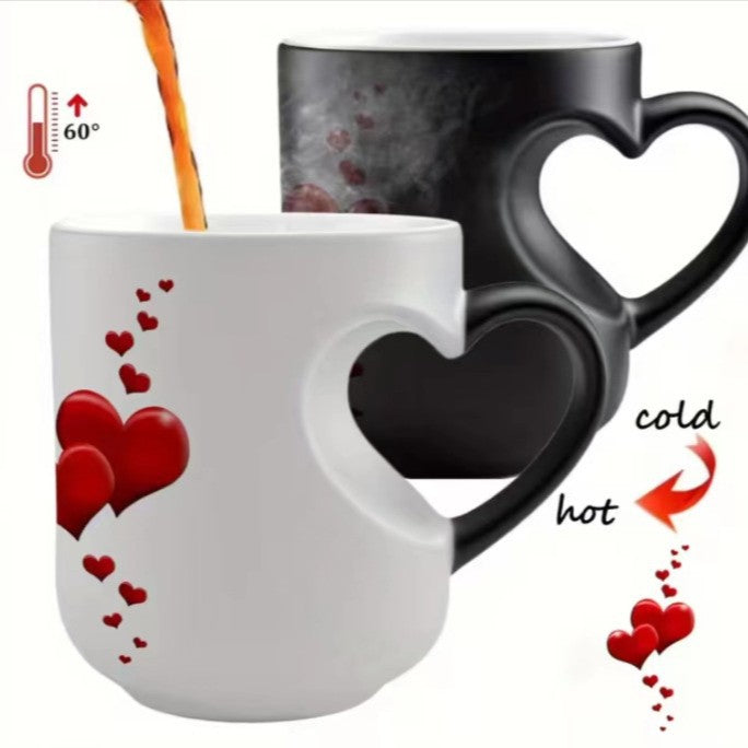 📢📢50% zniżki!!! ⏰ Walentynkowy ceramiczny kubek w kształcie serca, zmieniający kolor💝✨