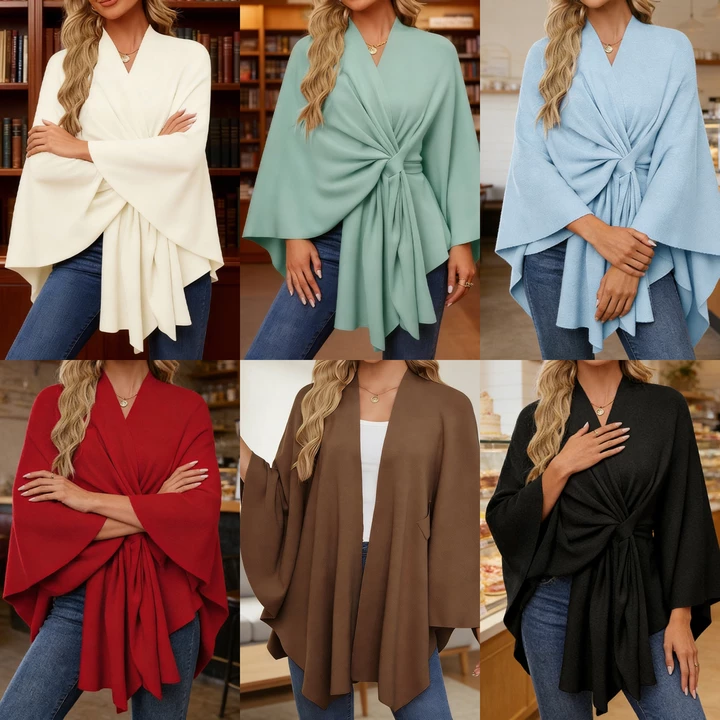💃🧣🔥Elegancki jednokolorowy miękki płaszcz/szal dla kobiet