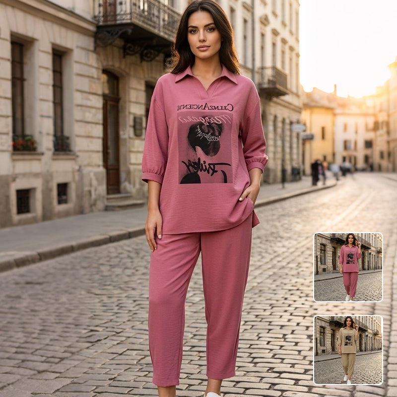 【M-3XL】Modern női kétrészes szett, lezser-sikkes dizájn, többféle elegáns színben kapható