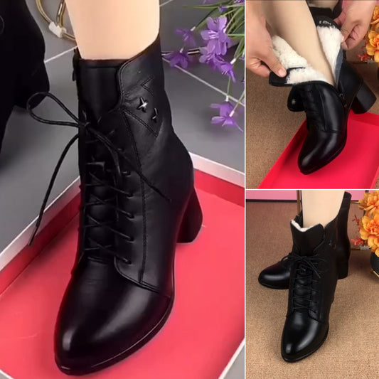 👢【35-41】 2025 nové jesenné a zimné kašmírové kožené topánky