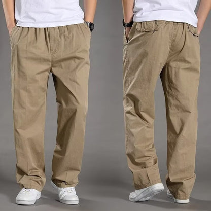 【Velikost M–6XL】Pánské letní volné kalhoty z prodyšné bavlny rovného střihu, velké velikosti – outdoorové kalhoty