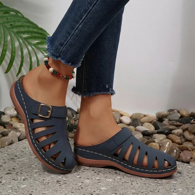 👡 Letnie chodaki z naturalnej skóry bydlęcej – ażurowy fason z zapięciem na rzep, anatomiczna podeszwa redukująca zmęczenie, 5 kolorów, rozmiary 36–43! ☀️✨