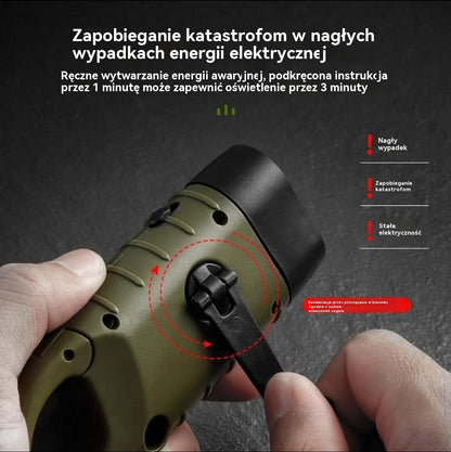 🔥 Kup 1 i otrzymaj 1 gratis 🔥⚡Latarka z panelem słonecznym i ręcznym ładowaniem – przenośny generator idealny na wypadek sytuacji awaryjnych i przygód!