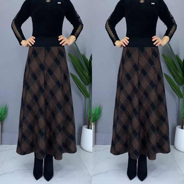 👗🎀【S-4XL】Teplá midi sukňa na jeseň a zimu