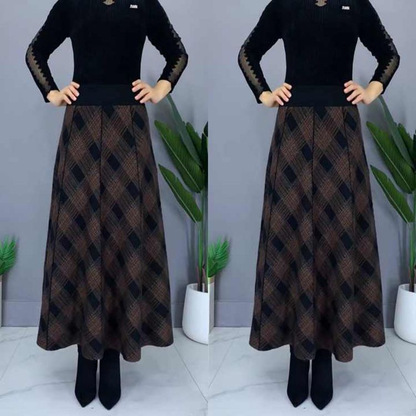 👗🎀【S-4XL】Teplá midi sukňa na jeseň a zimu