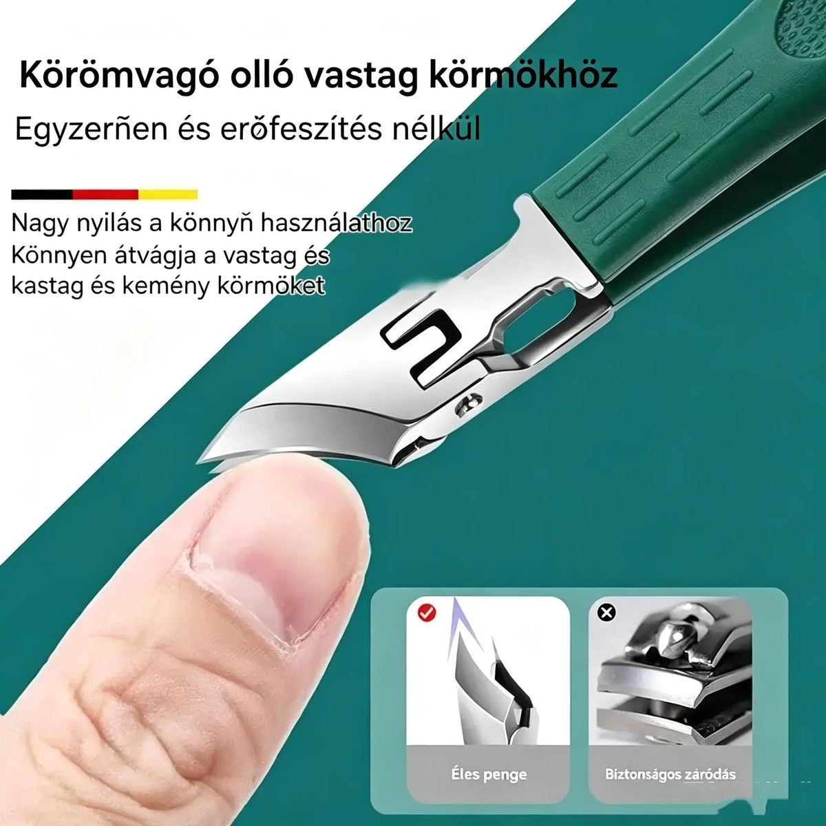 🔥 Körömvágó fröccsenés elleni védelemmel és 25°-os szögben döntött éllel (3 darabos készlet)